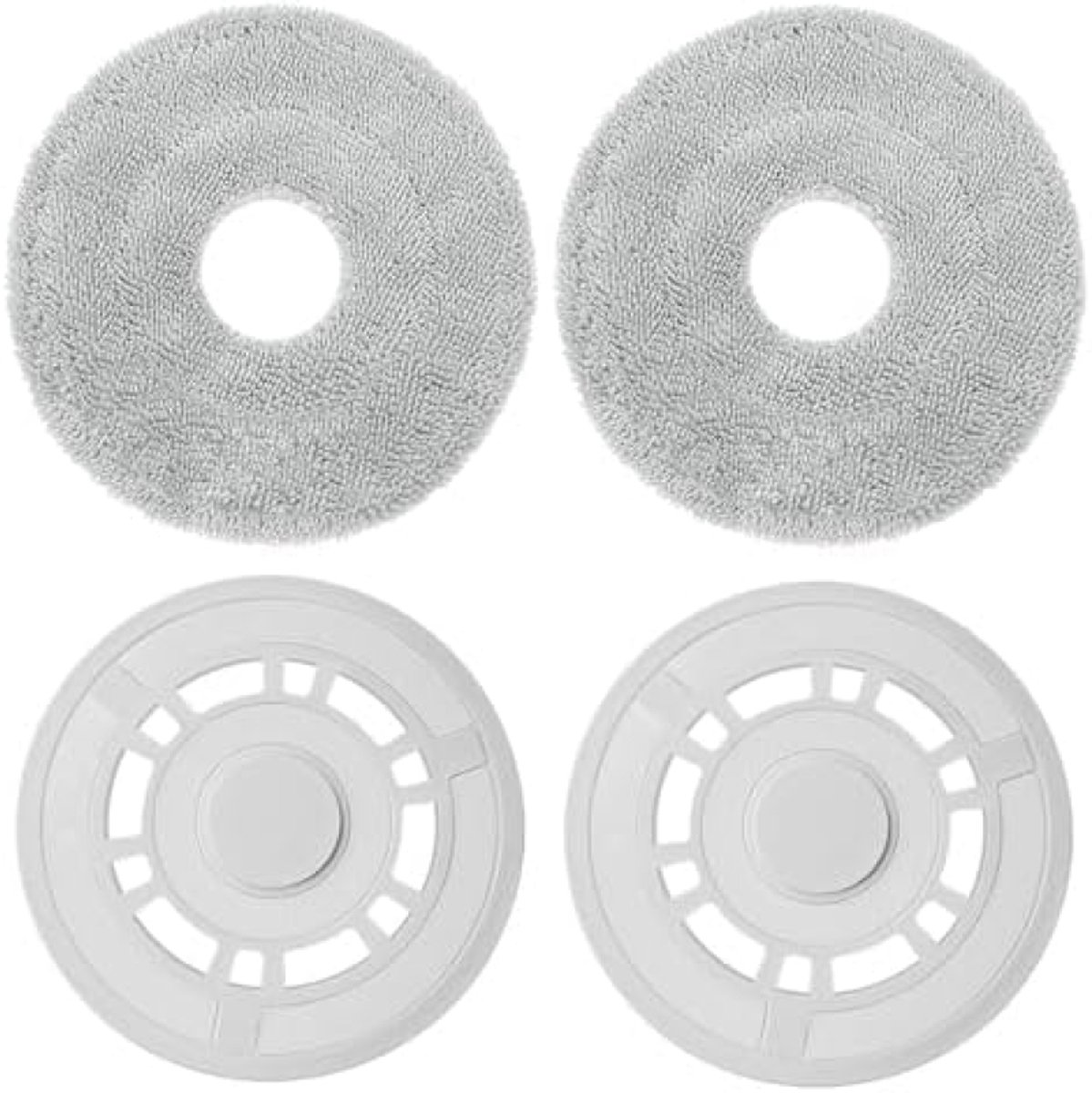 PromoHome 4x Mopdoeken met dweilplaten – Geschikt voor Xiaomi X20+ en Dreame L10S Pro Gen 2 / L10 Ultra / L10S Pro / L10S Ultra / L10 Prime / X20 Pro robotstofzuigers – dweilpads en dweilhouders