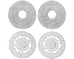 PromoHome 4x Mopdoeken met dweilplaten – Geschikt voor Xiaomi X20+ en Dreame L10S Pro Gen 2 / L10 Ultra / L10S Pro / L10S Ultra / L10 Prime / X20 Pro robotstofzuigers – dweilpads en dweilhouders