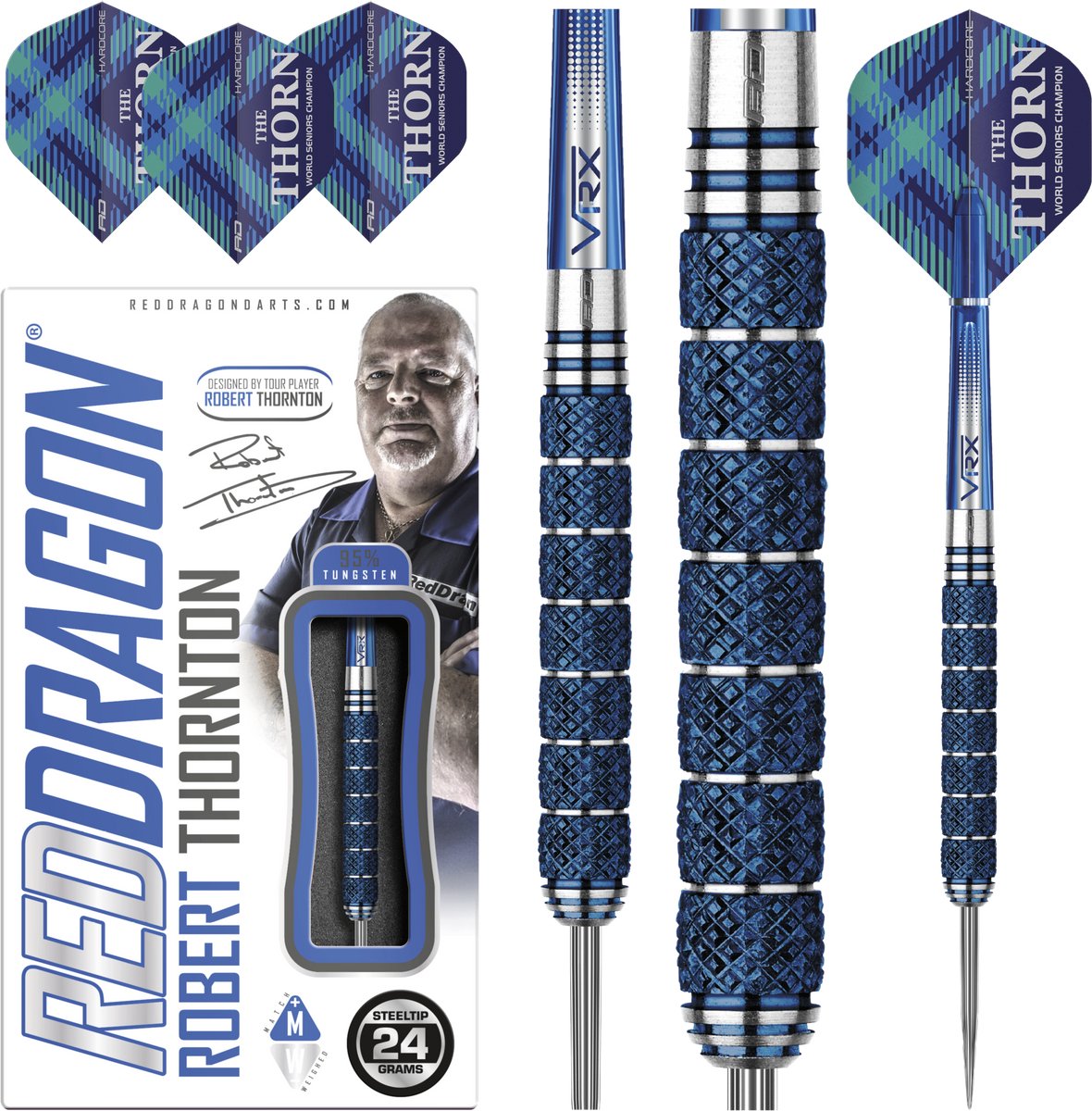 Red Dragon Robert Thornton Seniors World Champion Cobalt SE 95% - Dartpijlen
