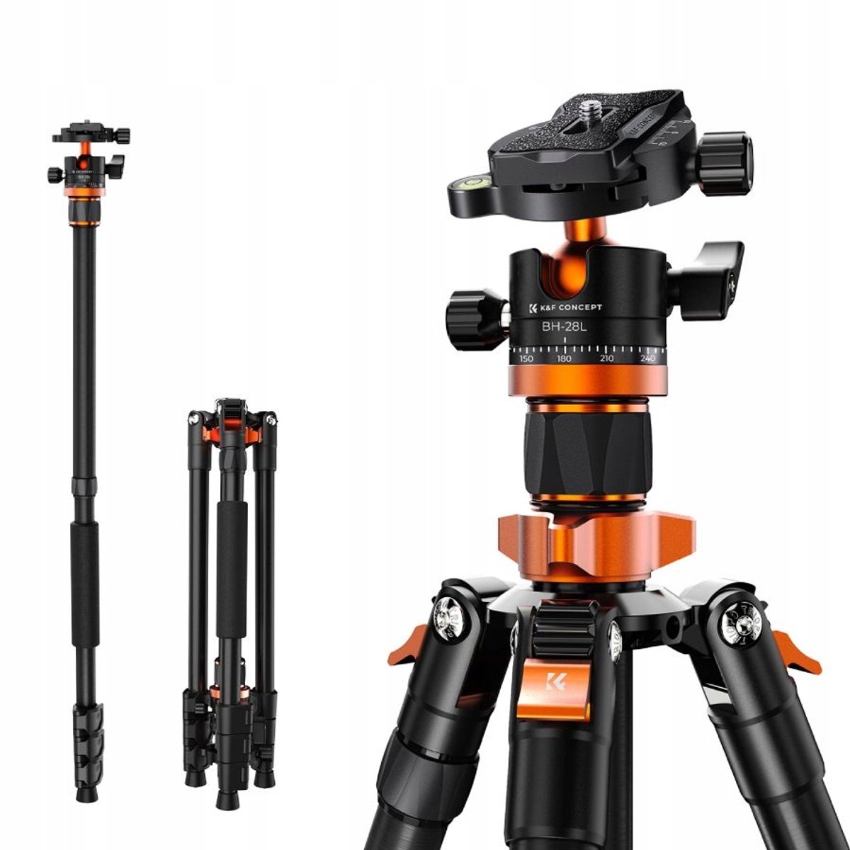 K&F Concept Statief 171cm met Balhoofd & Monopod Functie