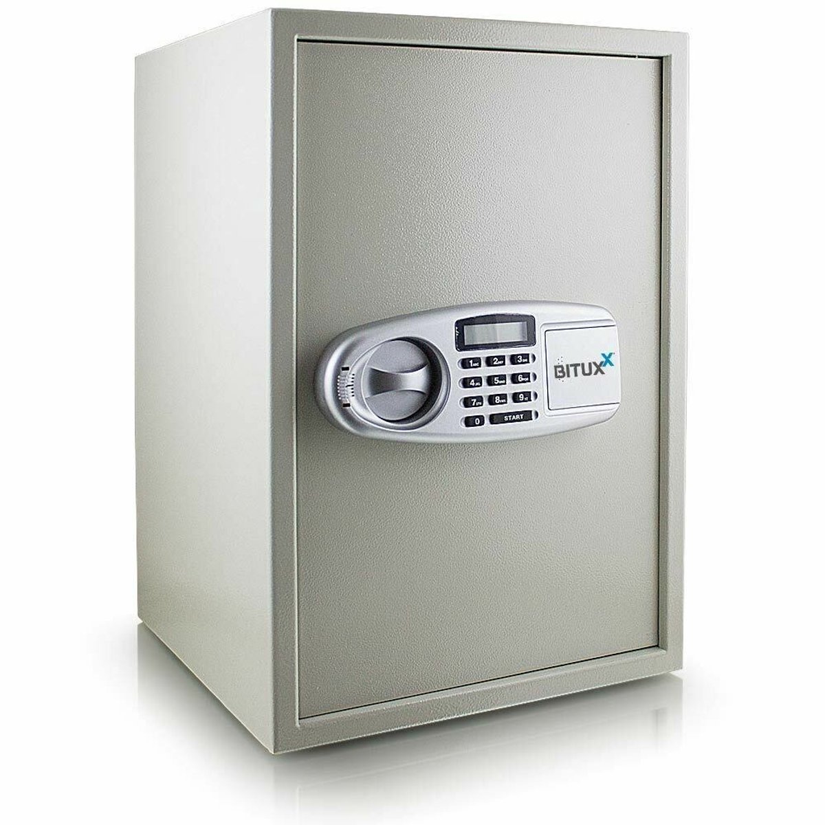 Merkloze elektronische kluis met codeslot en sleutel - grijs