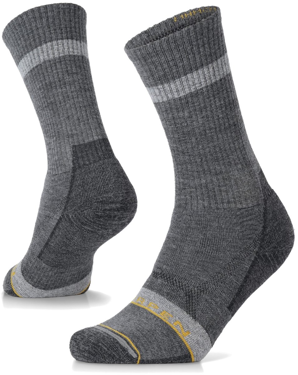 LORPEN Merino Hike Midweight Crew Wandelsokken – Heren 47-50 Grijs
