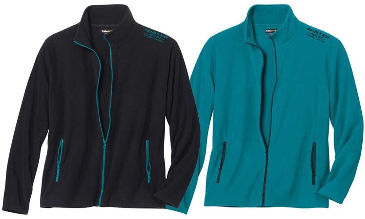 ATLAS FOR MEN - Set van 2 vesten van microfleece Winter - Heren - Verkrijgbaar in grote maten - L