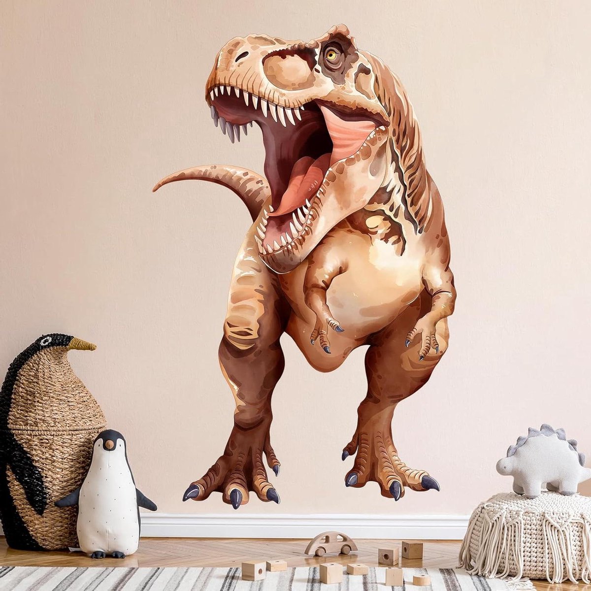 CSGoods - Grote Dinosaurus Muurstickers voor Babykamer en Kinderkamer Decoratie - Tyrannosaurus Dino Vinyl Muurstickers 78 x 124 cm