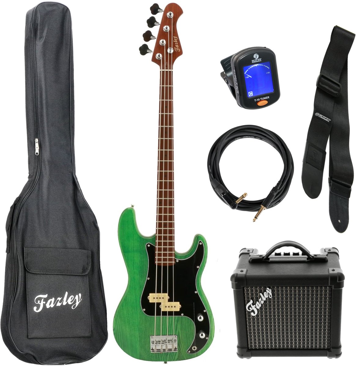 Basgitaar starterset Fazley Outlaw Series Peacemaker Plus Green
