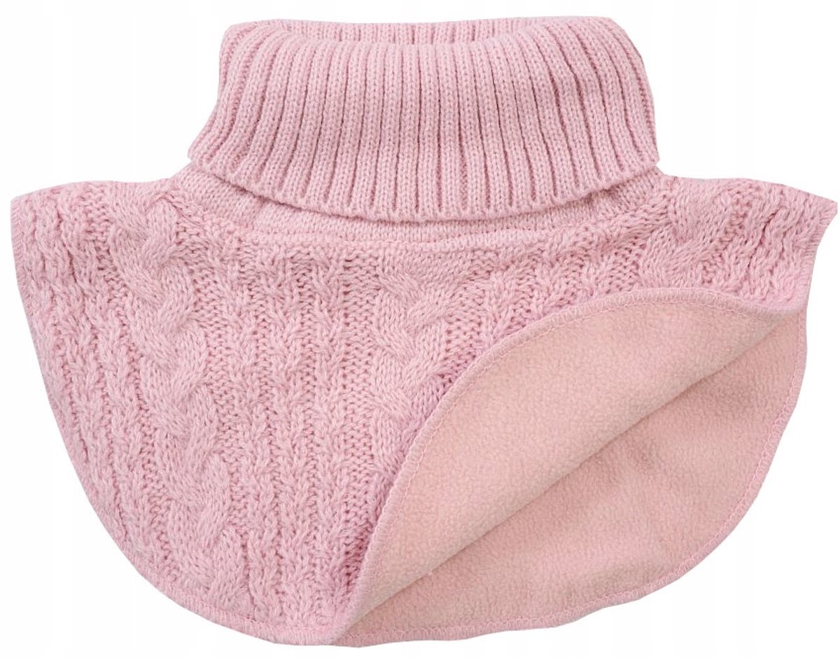 Warme kindersjaal met houtskool en fleece - Roze (3-8 jaar)