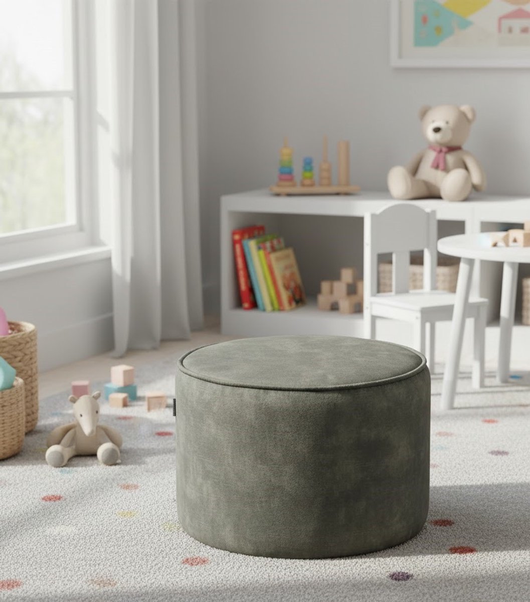 Ronde Velours Poef “Hunter Luxe” 55x55x40 cm – Altameubel