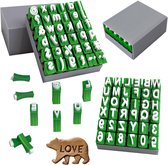 36 stuks letternummer metaal leer stempels set