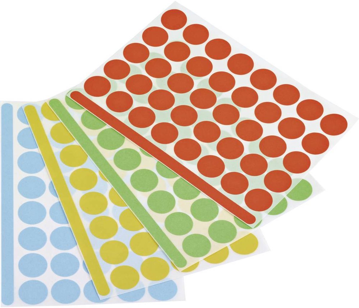 magnetoplan 1111526 Etiketten voor markeringspunten Ø 19 mm Blauw, Groen, Rood, Geel 1200 stuk(s)