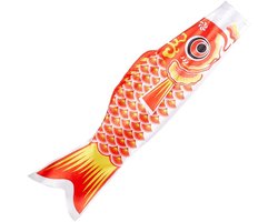46.5 Inch Koi Fish Windsock - Orange Red Carp Flag Streamer Banners - Polyester 3D Japanese Hanging Outdoor Koinobori Decor voor Wall Tree Front Patio Lawn Garden Party Festival Decoration