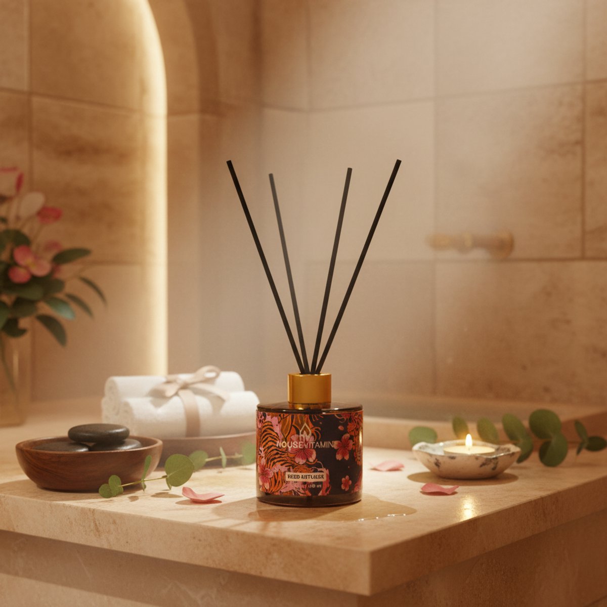 Reed Diffuser Geurstokjes 100ml – Kruidig- Luxe Geurverspreider van Glas met Zwarte Stokjes – Fris & Vrolijk Design – Langdurige Geur – Perfect Cadeau voor Elke Gelegenheid — cadeau in Wonen & Interieur - foto 5