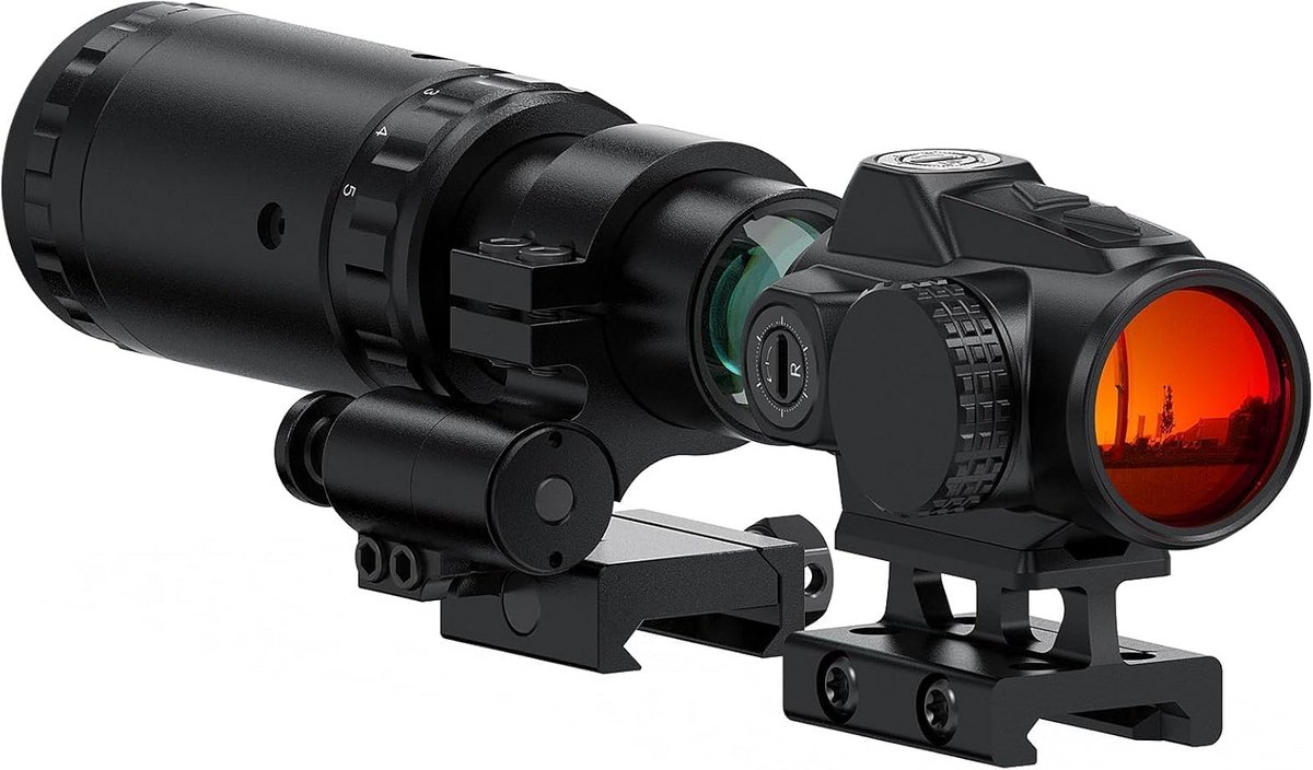 Rood stipvizier met 1,5-5x vergrotende lens - geschikt voor 21mm 22mm rails