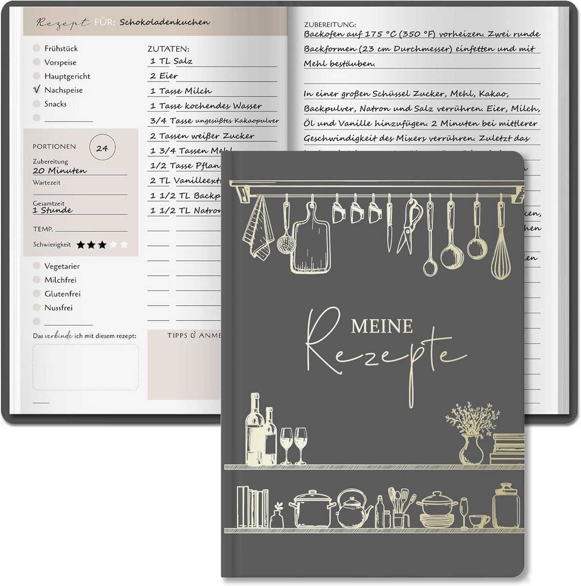 Kookboek Schrijven A5 Hardcover - Receptenboek voor Eigen Recepten