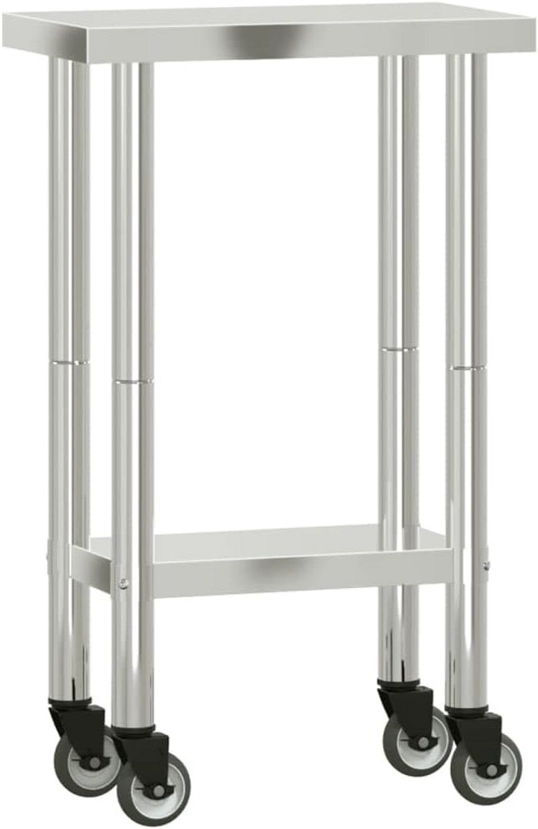 Keukenwerktabel met Wielen 55x30x85 cm Roestvrij Staal