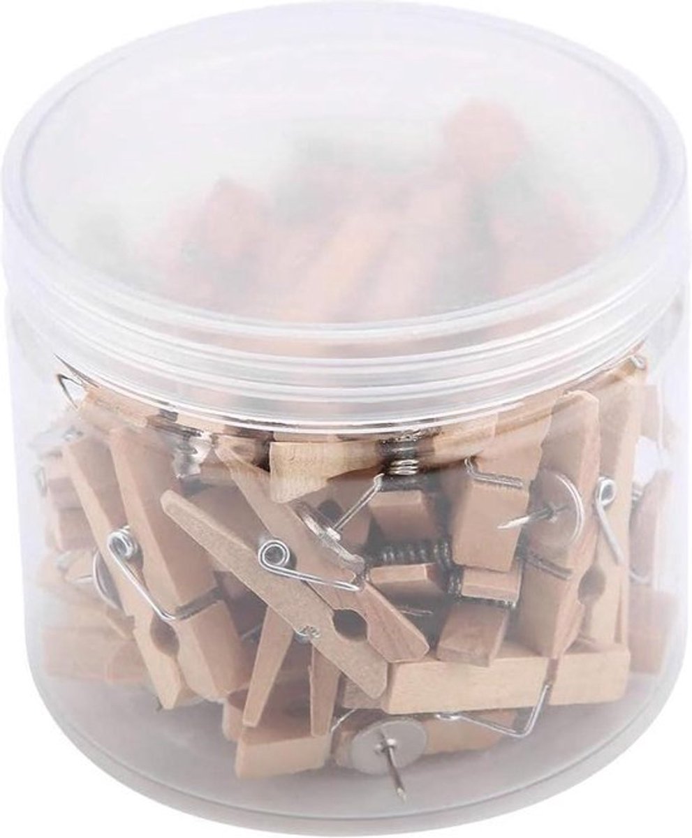 50 stuks houten pin-clips punaises voor kurk boards kunstwerken notities foto's - kantoren en woningen .