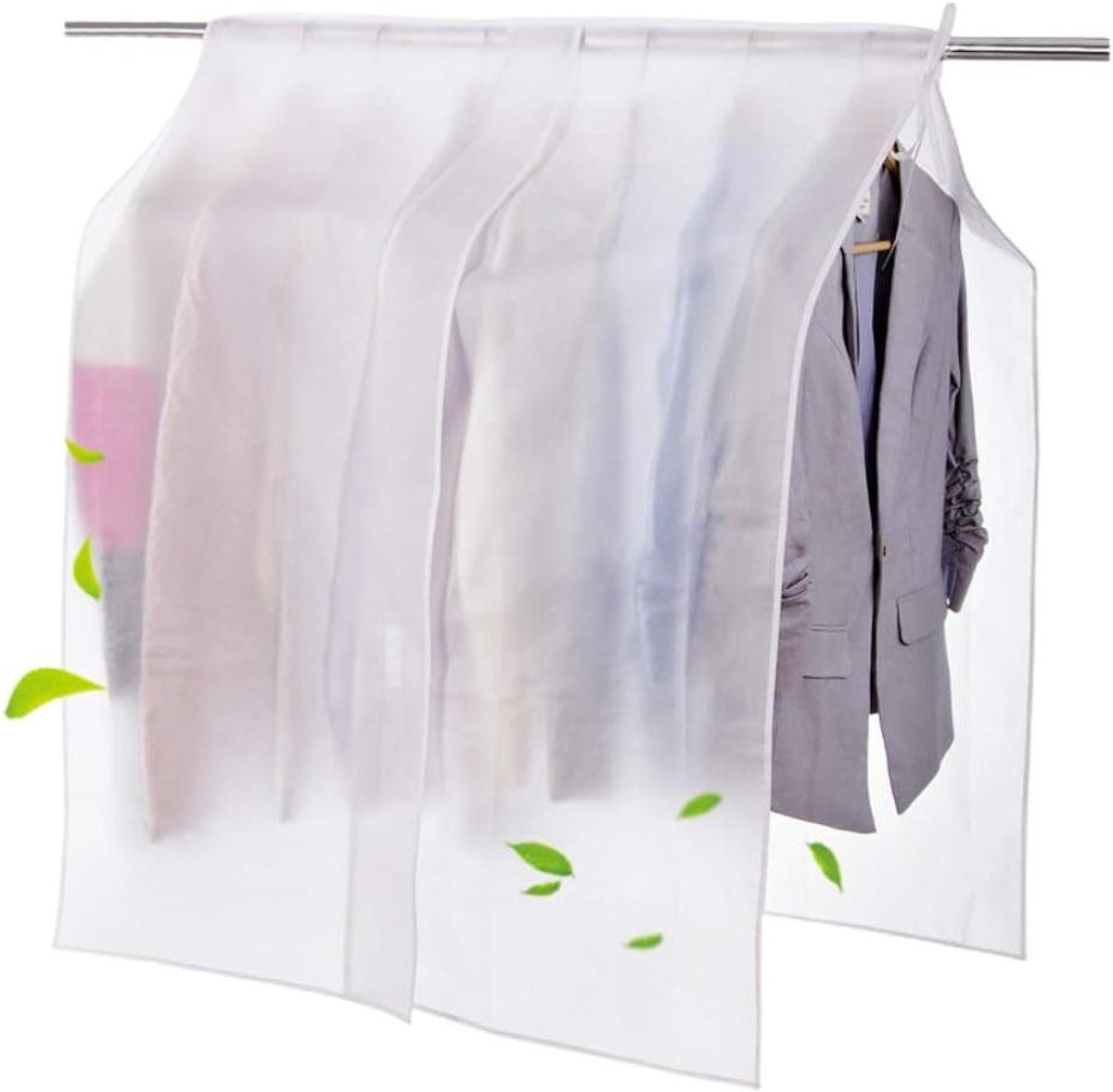 Ronte - Kledingzak voor jassen - Waterdicht en mottenbestendig - Transparant - Opberghoes voor kleding - 90 x 110 cm