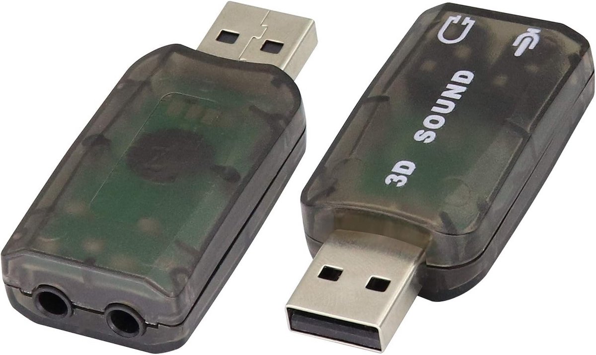 Externe USB 5.1 Surround Sound Kaart - 3.5mm Audio & Microfoon - Plug & Play voor PC, Laptop, Notebook