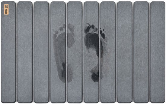 Stenen badmat, 59,7 x 39,1 cm, diatomeeënaarde badmat antislip, super absorberende stenen badmatten voor badkamermat, sneldrogende badkamervloermat, natuurlijk, gemakkelijk schoon te maken, curve