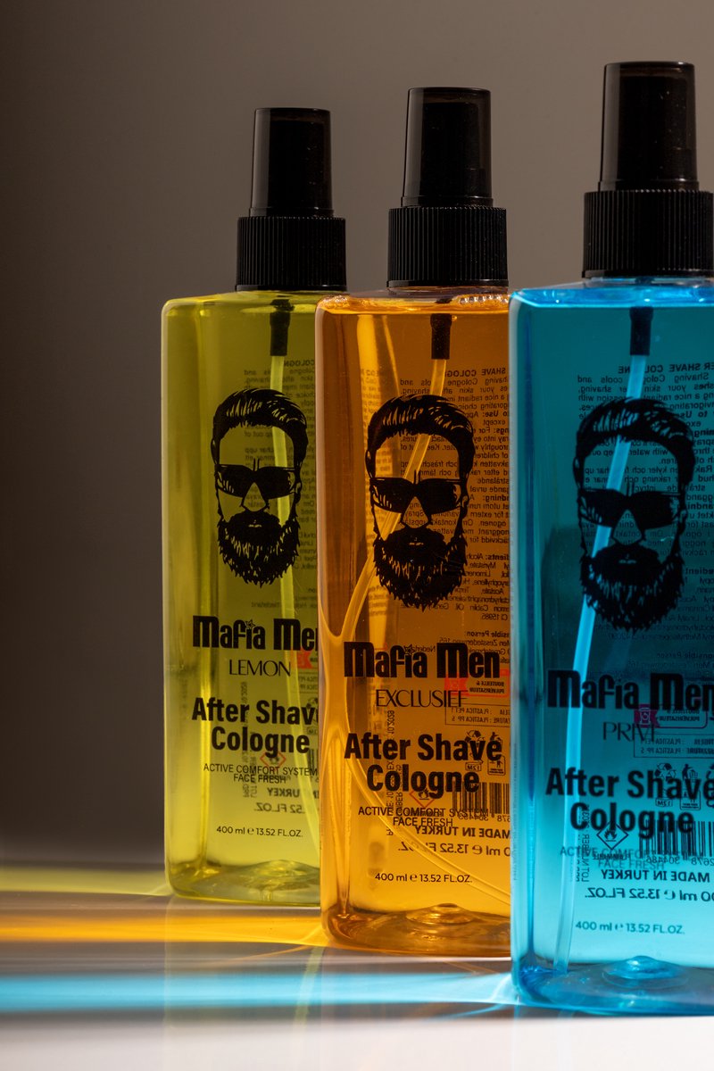Aftershave Lemon- Privé- Exclusief cologne 3-Pack Mix Voordeelbundel Mafia Men Eau de Cologne 400ml- oude cologne Lemon- Aftershave Parfum Heren- Langdurige Geur- Kolonya- Barber Cologne