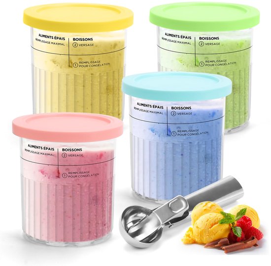 4 Stuks Creami Containers Voor De Ninja Creami Ijsmachine - NC301 NC300 Nc299amz Serie