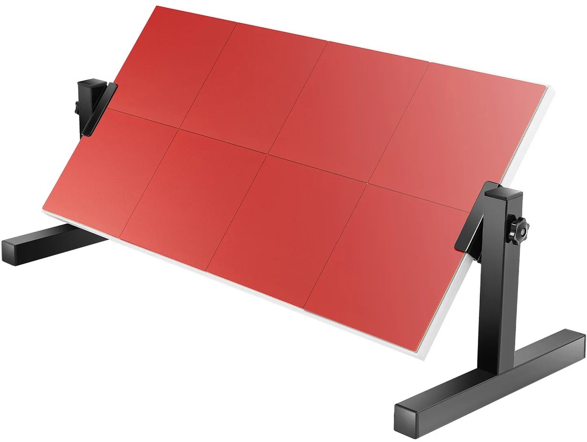 LabelOne Tafeltennis Rebound Board - Tafeltennis - Ping Pong - 360 graden verstelbaar - 8 rubberen reboundpanelen - 66 x 33 cm