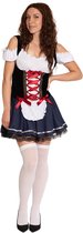 Partychimp Sexy Oktoberfest Dirndl Dames Linda Oktoberfest Dames Carnavalskleding Dames Carnaval Kostuum Dames - Polyester - Stretch - blauw - Maat S/36