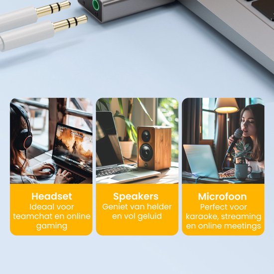 Ejoyous 5.1 USB Externe Geluidskaart – Met Optische SPDIF, 5 Uitgangen, Aluminium Behuizing, Plug-and-play, Compatibel Met Pc, Mac En Meer