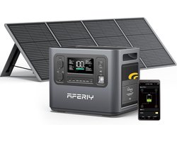 2400W Draagbare Zonne-energie Generator met 200W Opvouwbaar Zonnepaneel – 4800W Piekkracht – 2048Wh LiFePO4 Batterij – Ideaal voor Kamperen – Stroomuitval en Buitenactiviteiten
