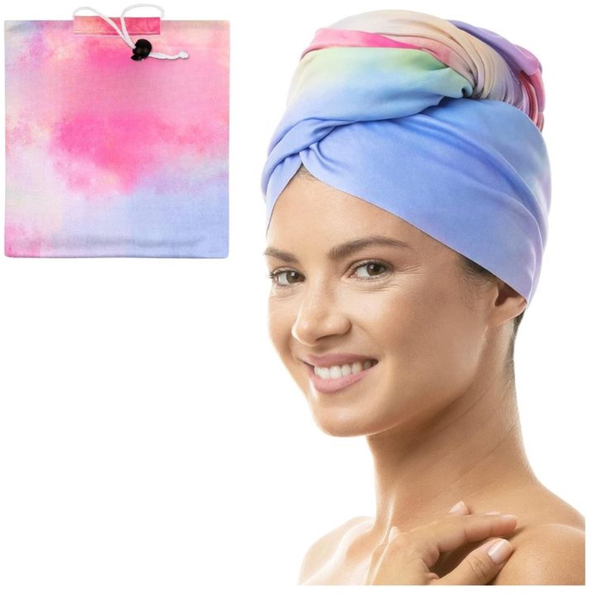 Famanu - Luxe haartulband voor dames, glad als zijde, anti-kroes en sneldrogend, ideaal voor reizen en cadeau – Grijs