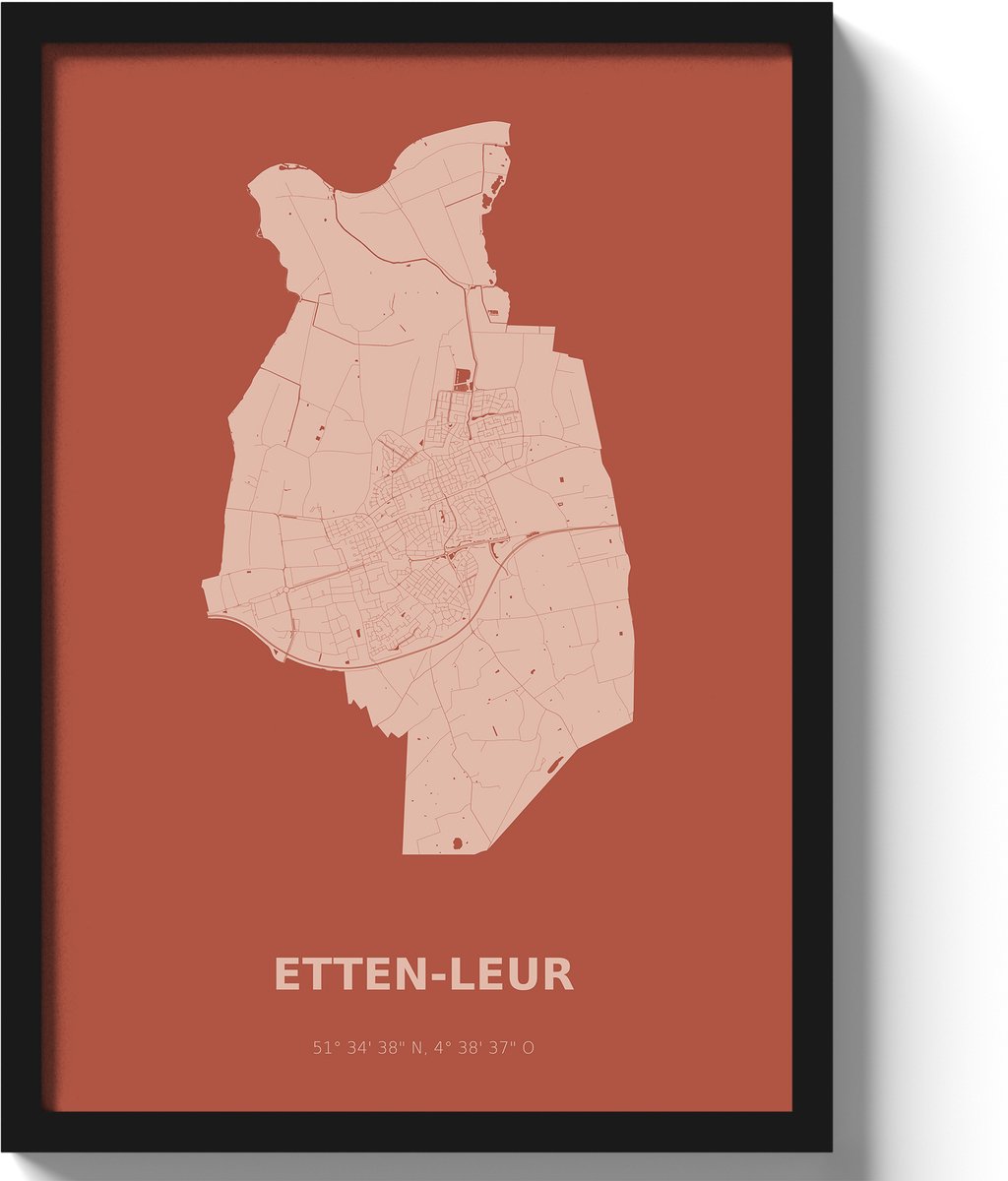 Poster Etten-LeurA3 - 30 x 42 cm - Rood (Exclusief Lijst)