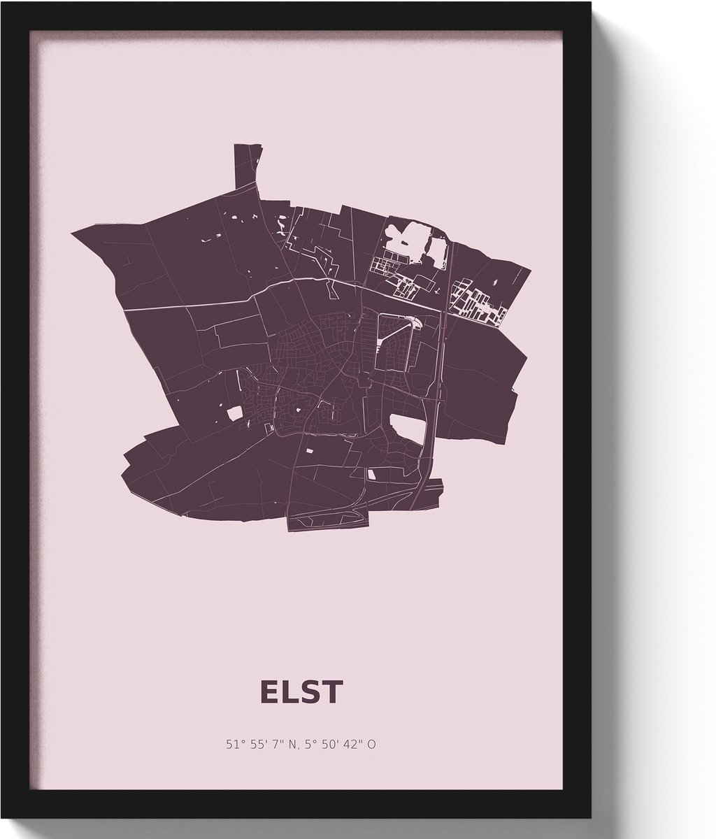 Poster Elst A3 - 30 x 42 cm - Paars (Exclusief Lijst)