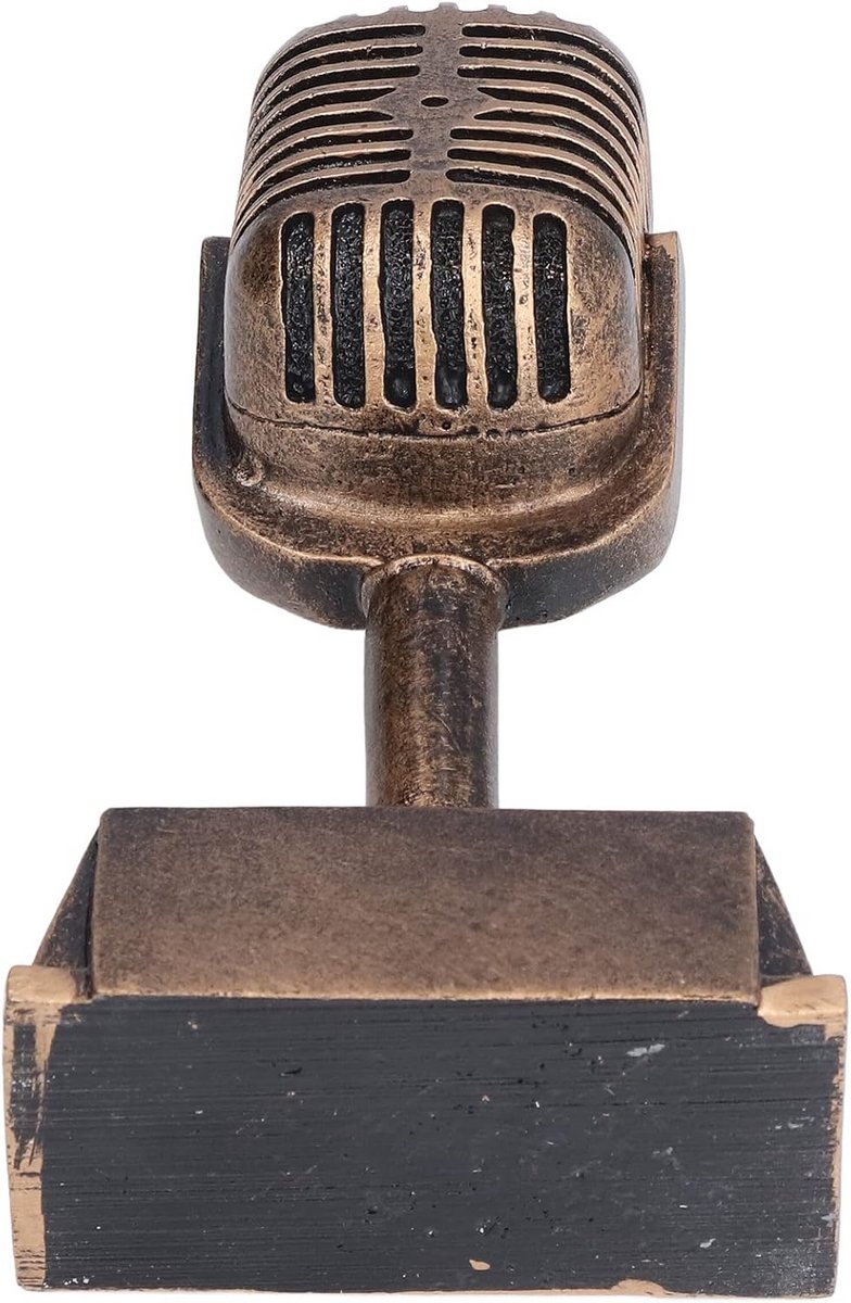 Microfoontrofee Retro Decoratie van Kunsthars voor Zangwedstrijd en Karaoke