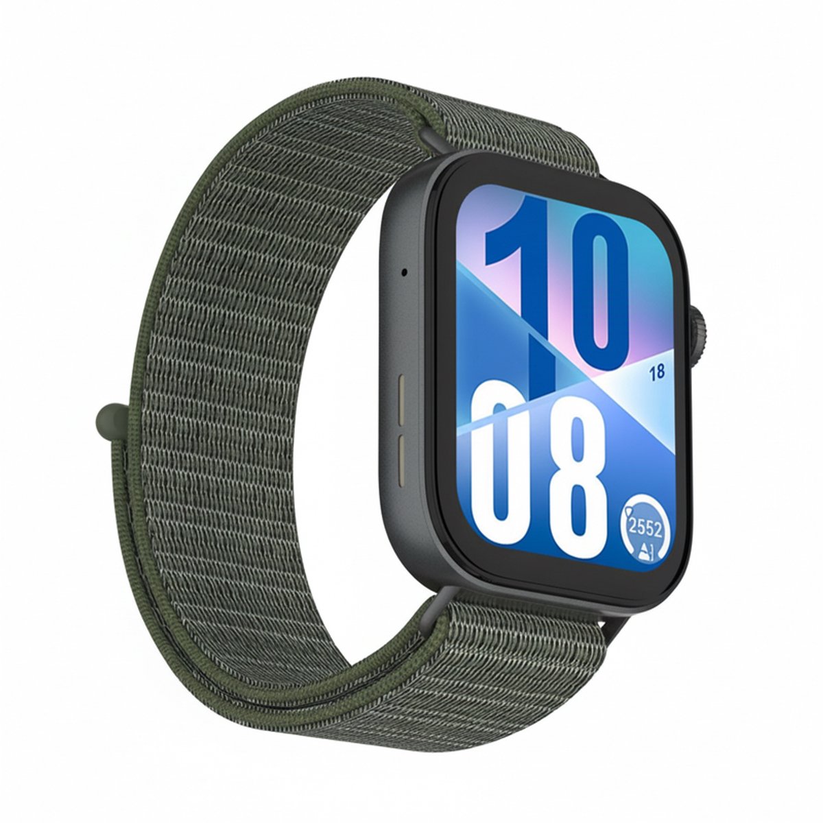 Nylon bandje - geschikt voor Huawei Watch Fit 4 Pro / 4 / 3 - klittenband - army groen