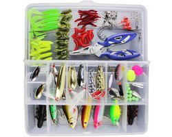 Ynkkvre - Vissenaccessoires kit - Kunstaas set - Lokdozen - Visdoos - Hengelaccessoires - Viskoffer - 101 Delige Set - Geschikt voor Beginners - Transparante Opbergbox - Realistische Kleuren