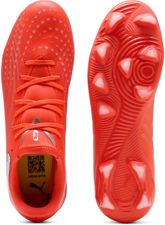 PUMA FUTURE 9 PLAY FG/AG Chaussures de Sport Unisexes - Glowing Red-PUMA White-PUMA Black-PUMA Silver