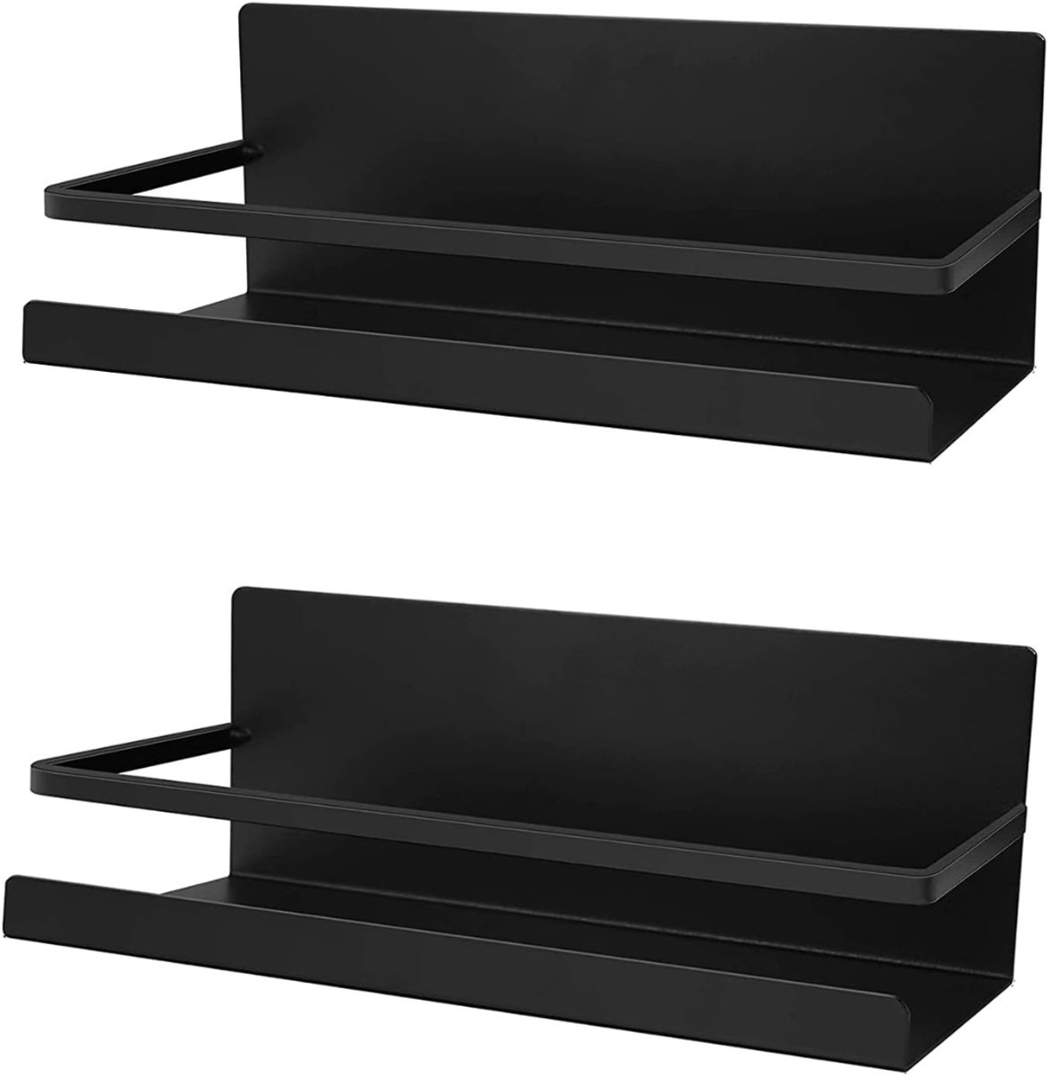 VIN® Kruidenrek Ophangbaar - Kruidenpotjes Wandrek - Organizer Keuken Accessoires - Kruidenrekken Magnetisch Ophangbaar - Keukenrek - Zwart - Geschikt voor bijna alle Kruidenpotjes