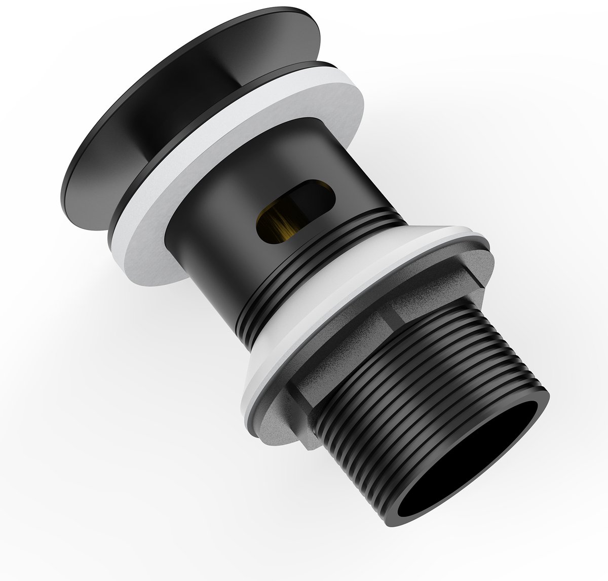 Auralum max Afvoergarnituur - Met Overloop - afvoerset incl - Universele Afvoergarnituur - Pop-Up Ventiel - Zwart