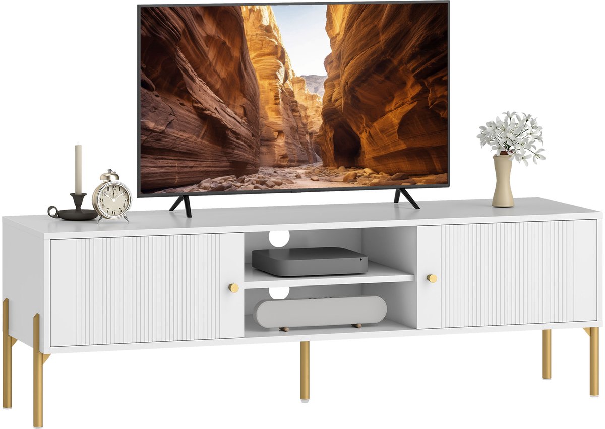 HOMCOM TV-meubel - Spaanplaat - 140x38x45,9cm - Wit