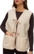 Vero Moda Gilet Vmcleo Short Waistcoat Ga Boo 10338242 Oatmeal Dames Maat - L