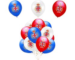 18Pcs Ballonnen - Coronation Balonnen - Union Jack Party Decoraties - 12" United Kingdom UK Vlag Balonnen - King Charles III Coronation 2023 Party Gedrukte Latex Balonnen voor Coronation Party Decoratie