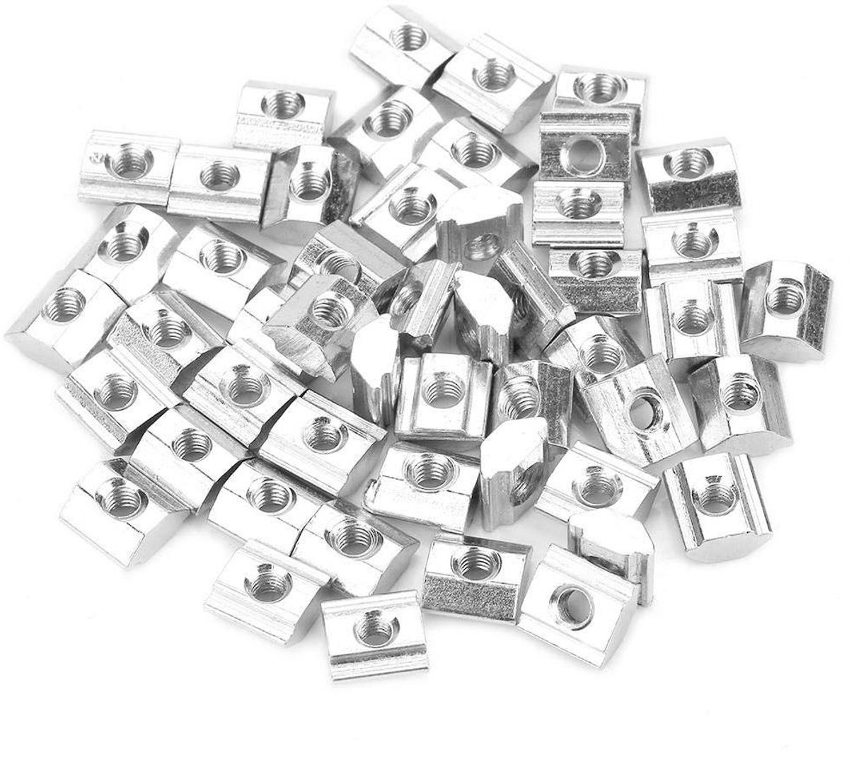 Provento - Hamerkopmoeren 50 stuks koolstofstaal schuif T-moer voor 20 serie aluminium profiel accessoires - M3 10 5 EU type