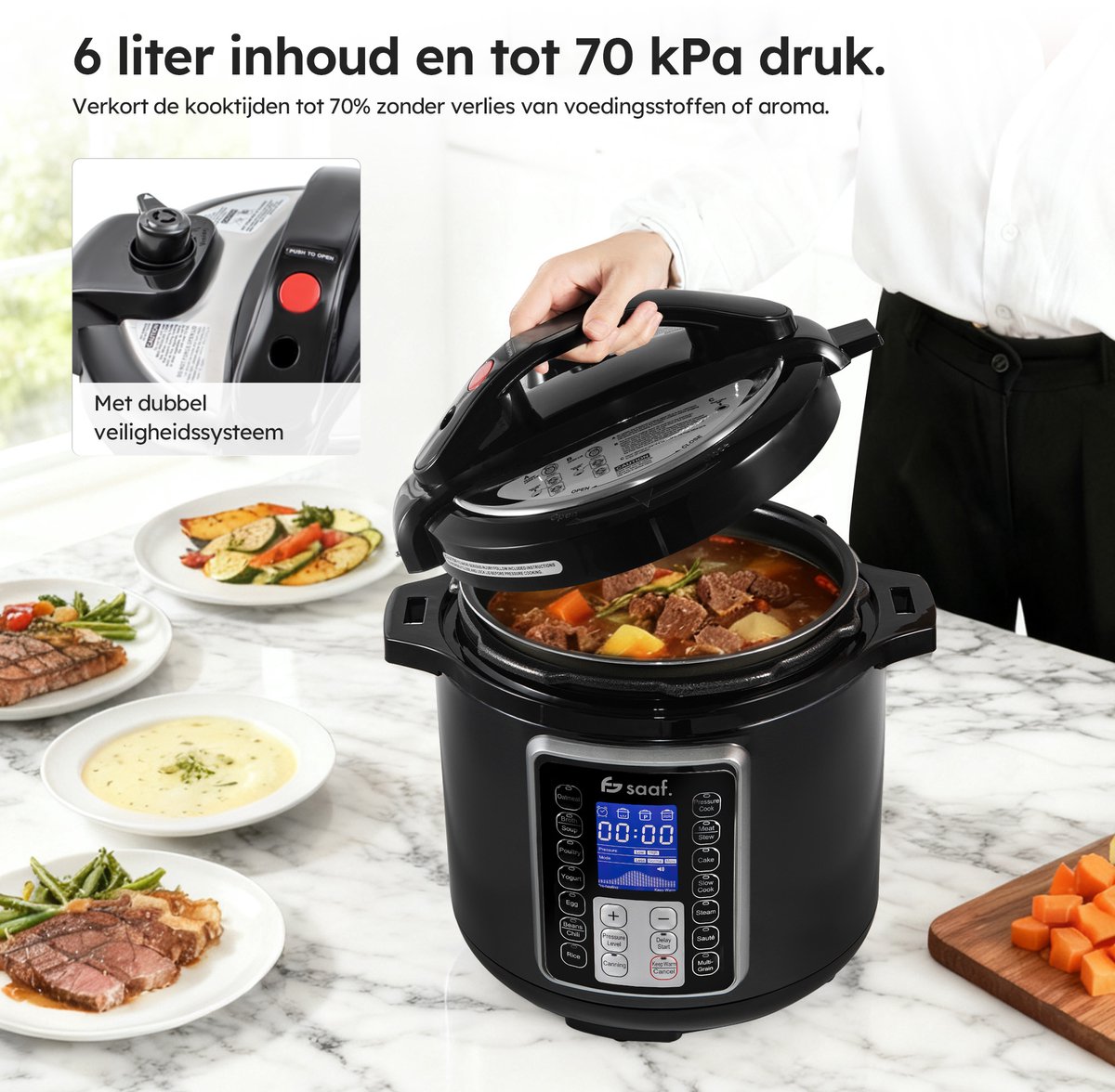 Saaf Multicooker 5.8L - 15 Programma's thumbnail 6