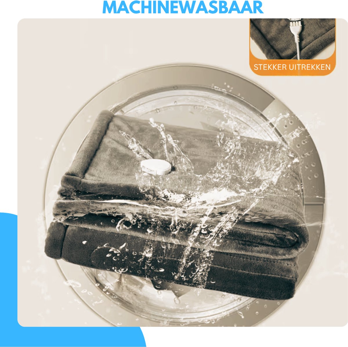 Livista Elektrische Deken – 2 Persoons Deken – XXL – met 3-standen timer – 10 warmtestanden – 180x160 cm – Oververhittingsbeveiliging – Wasmachinebestendig – Lichtbruin – foto 5