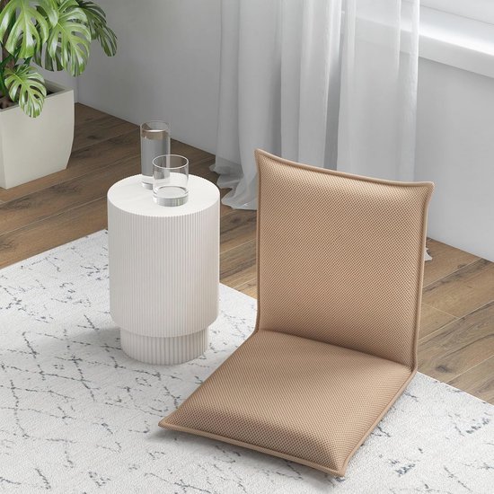 Verstelbare Vloerstoel met Rugleuning - Comfortabele Meditatie & Yoga Stoel - Opvouwbare Stoel voor Binnen en Buiten (Beige) — afbeelding 3