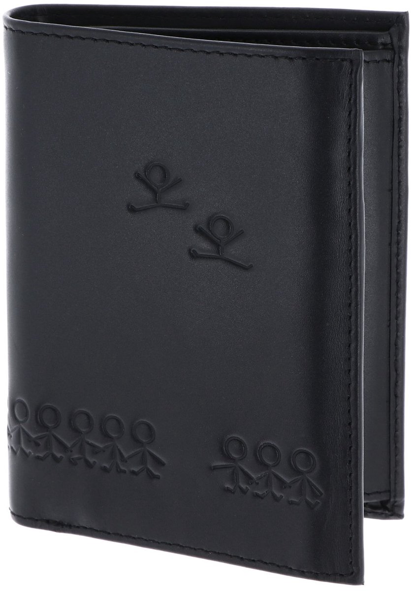 oxmox Leren portemonnee Leather Kombibörse Jumping Jack Embossed Black zwart