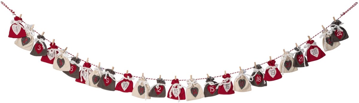 Livarno Home Adventkalender zakjes om zelf te vullen - Lengte 210cm