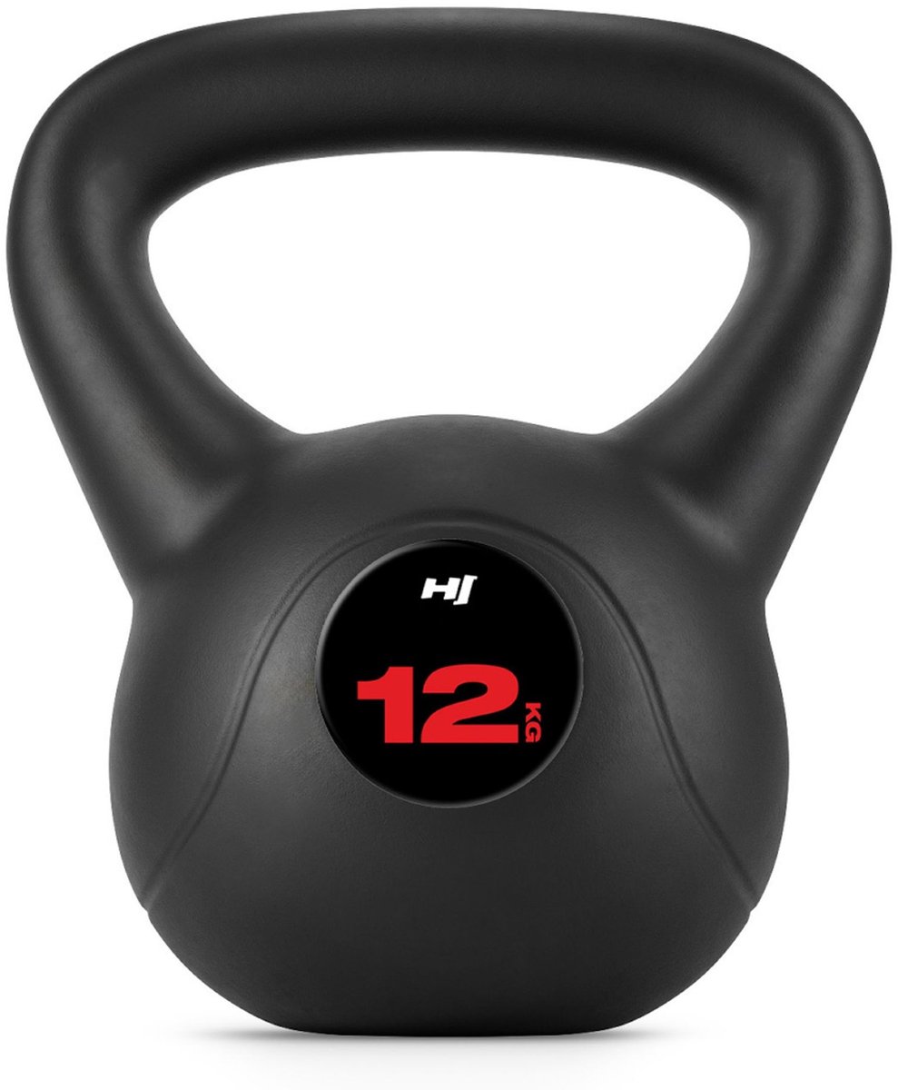Hop-Sport Kettlebell HS-PB012KB vinylgewicht voor fitnessoefeningen en krachttraining in de homegym, gewicht 12 kg, gewicht voor cardiokrachttraining, fitness, bodybuildingtraining, gewichtheffen