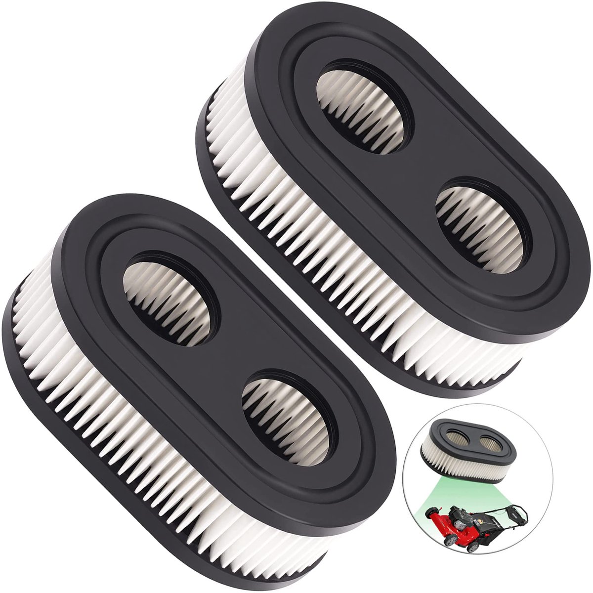 6 stuks - Accessoires voor grasmaaiers - Filterpatronen - Luchtfilter voor grasmaaiers - Compatibel met Briggs & Stratton 798452 593260 - Accessoires voor reinigingsgereedschap - Wit