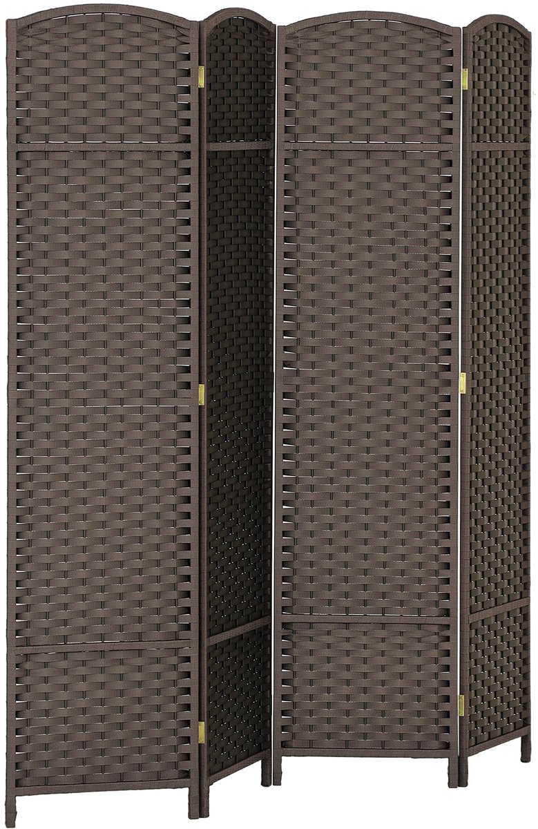 HOMCOM Kamerverdeler Polypropyleen, Grenenhout 160L x 1,6B x 170H cm Bruin