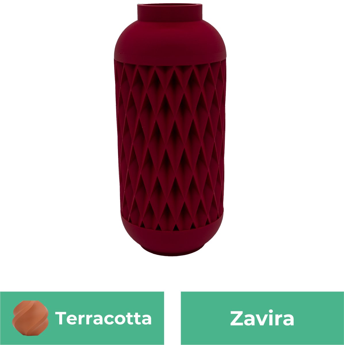 Lovora Zavira moderne vaas – Decoratieve vaas - Terracotta - 3d geprinte vaas – geschikt voor droogbloemen - 34CM